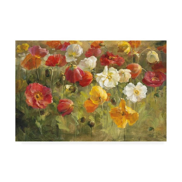 Trademark Fine Art Danhui Nai 'Poppy Field Painting' Canvas Unframed Photography Wall Art 22 in. x 32 in