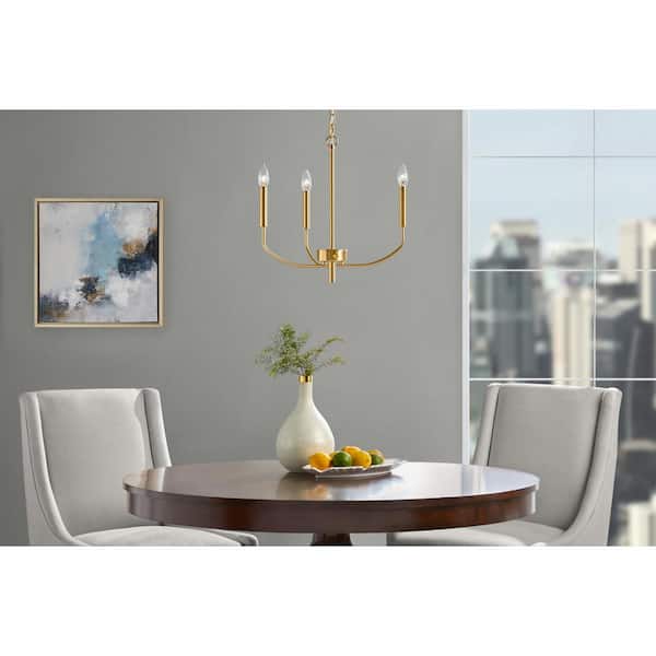 Home Decorators Collection 3 Light Aged Brass Finish Chandelier