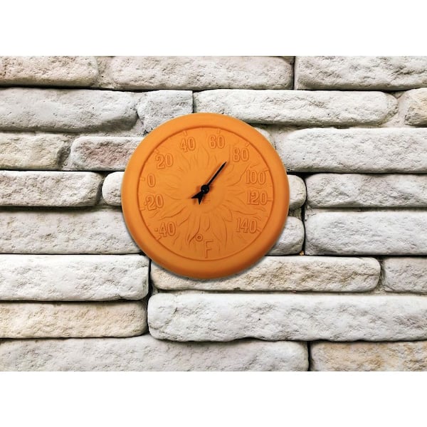 Swim Central 12 Terra Cotta Embossed Sun Indoor or Outdoor Wall Thermometer