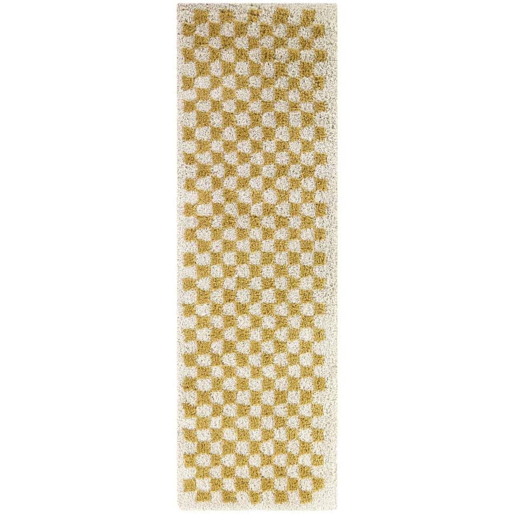 Covey Mustard 2 ft. x 10 ft. Geometric Runner Rug price history on PriceWatchPro