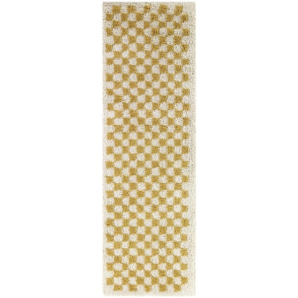 Covey Mustard 2 ft. x 10 ft. Geometric Runner Rug