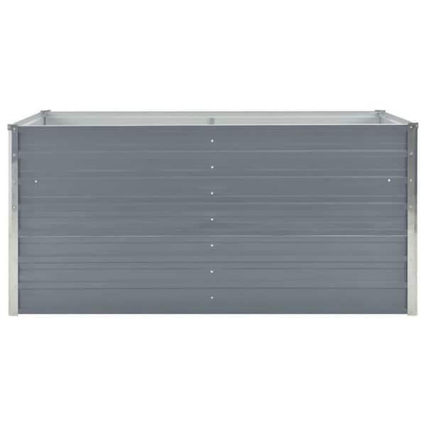 cenadinz 63 in. x 31.5 in. x 30.3 in. Raised Garden Bed Galvanised Steel Gray
