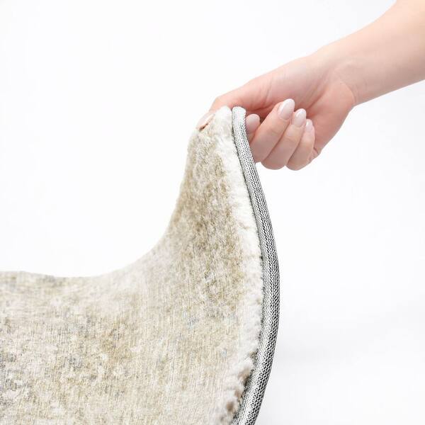 Dream Shag Premium Machine Washable Abstract ADS70 Ivory 2 ft. x 3 ft. Accent Rug