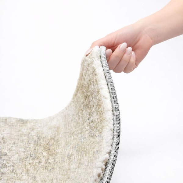 Dream Shag Premium Machine Washable Abstract ADS70 Ivory 8 ft. x 8 ft. Round Rug