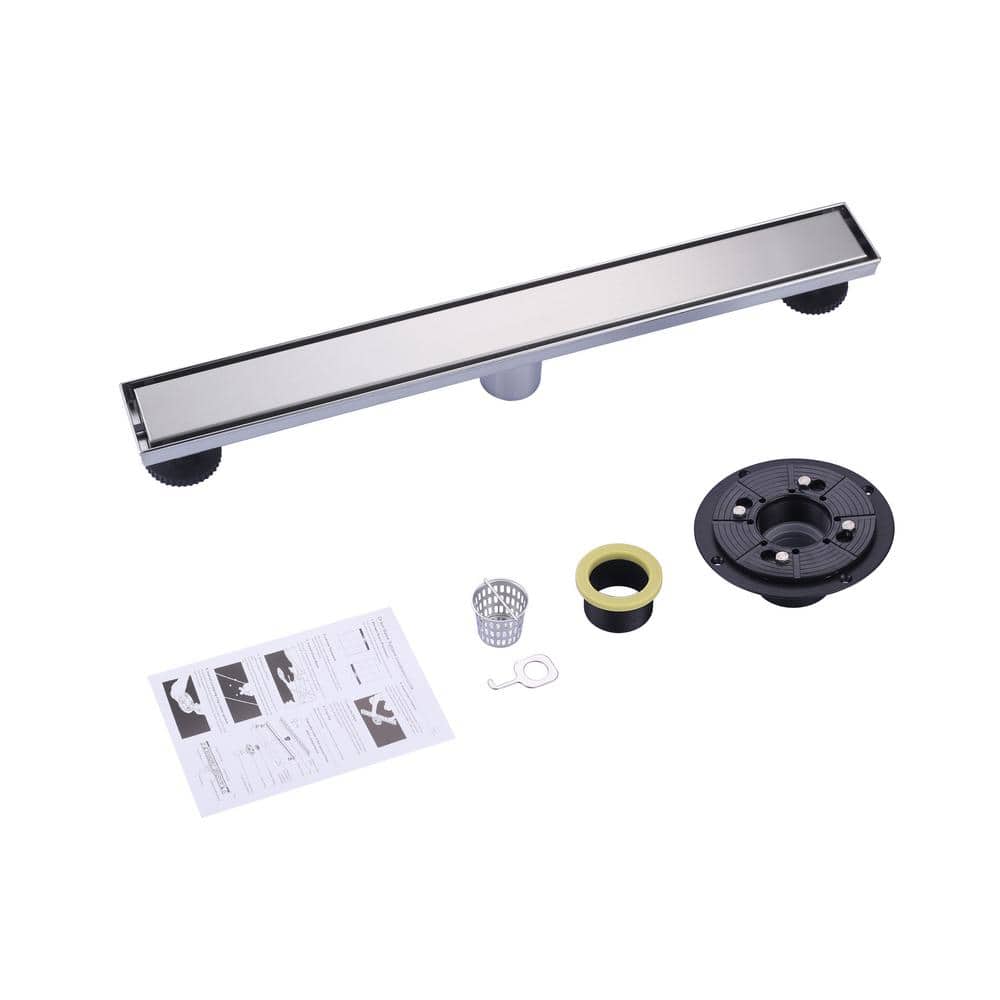 24 in. Brushed Nickel Stainless Steel Linear Shower Drain