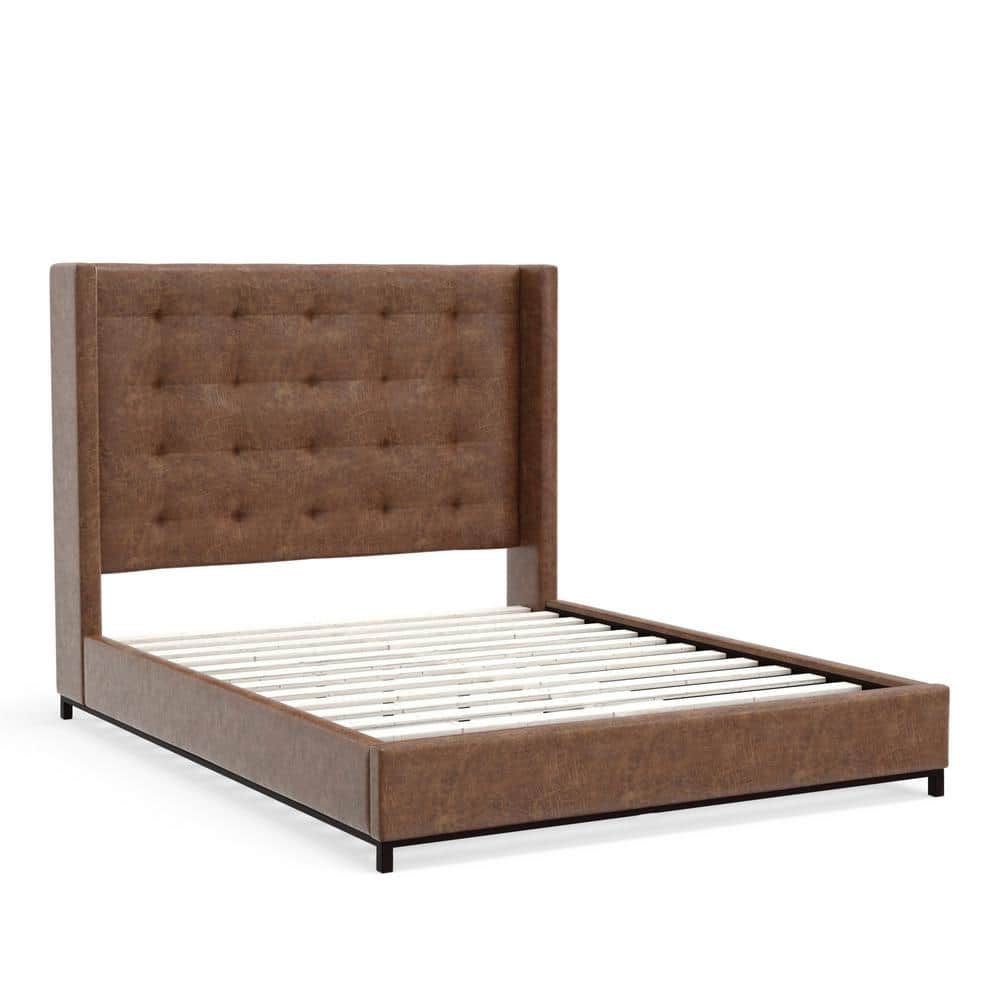 Mundo Brown Wood Frame Full Platform Bed