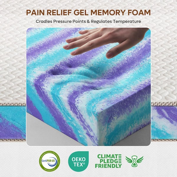 3 in. Queen Medium Plush Memory Foam Cooling Mattress Topper with Tencel Fabric , Back Pain Relief