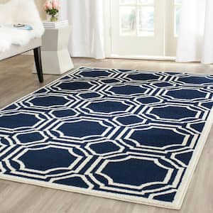 Amherst Navy/Ivory 7 ft. x 7 ft. Octagonal Geometric Square Area Rug