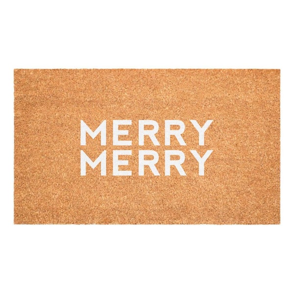 Home Threads Doormat HomeRoots Multi-Colored 36 in. x 24 in. Coir Outdoor Door Mat ...