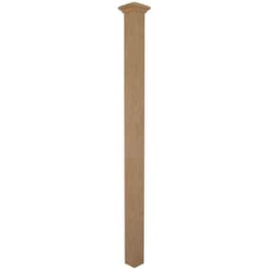 Stair Parts 4077 64 in. x 3-1/2 in. Unfinished Red Oak Starting or Landing Solid Core Box Newel Post for Stair Remodel