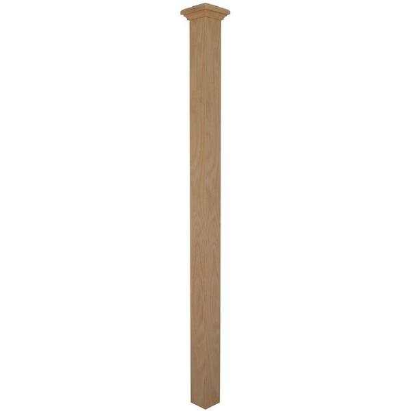 Stair Parts 4077 64 in. x 3-1/2 in. Red Oak Plain Newel Post 4077R-064 ...