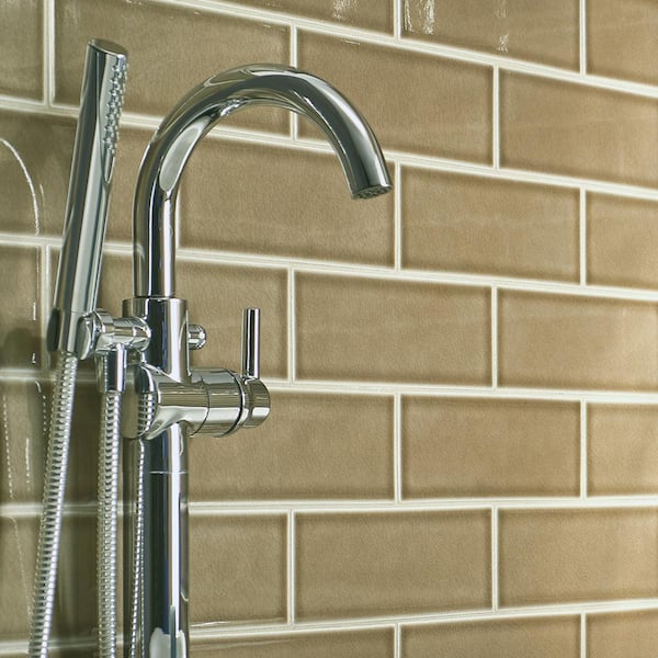 Artisan Taupe 4 in. x 12 in. Glossy Ceramic Subway Wall Tile (5 sq. ft./Case)