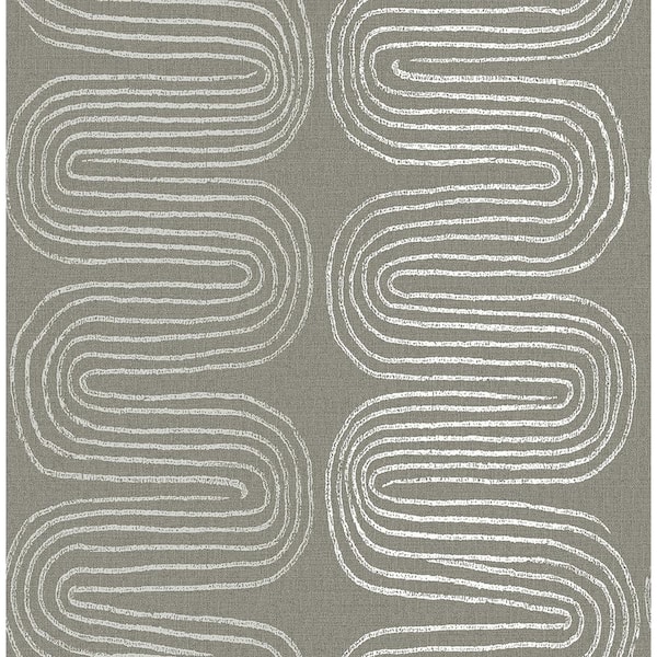 A-Street Prints Zephyr Brown Abstract Stripe Strippable Roll (Covers 56.4 sq. ft.)