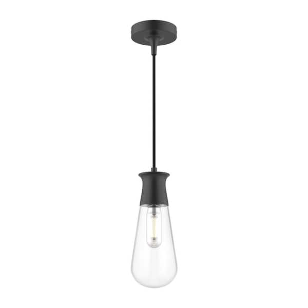 ALORA MOOD Marcel 4 in. 1 Light 60-Watt Matte Black Pendant Light