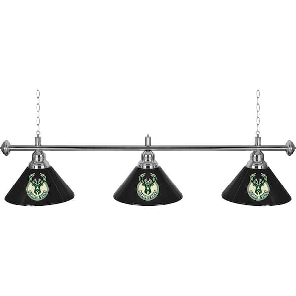 Trademark Global NBA 3-Light Milwaukee Bucks Billiard Lamp