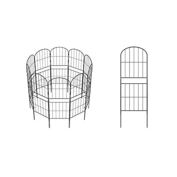 Oyezvary 36 in. Metal Rustproof Decorative Garden Fence for Dog, Flower Edging and Landscape Decor - (10-Pack)