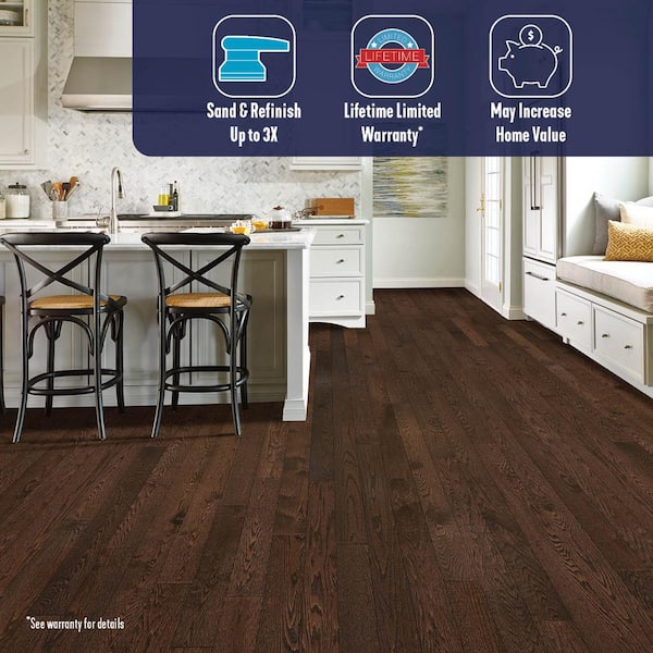 American Originals Barista Brown Oak 3/4 in. T x 5 in. W Smooth Solid Hardwood Flooring (23.5 sq.ft./ctn)