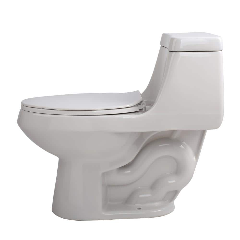 Zeus White Vitreous China Elongated One-Piece Toilet with Dual Flush