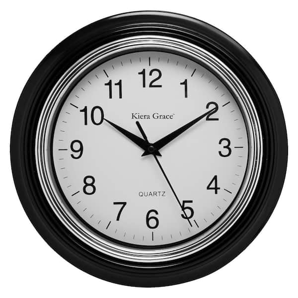 Kiera Grace kieragrace KG Aster Round Wall Clock - Black, 10", 6-Pack