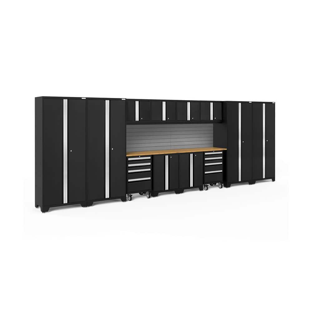 Bold Series 216 in. W x 76.75 in. H x 18 in. D 24-Gauge Steel Garage Cabinet Set in Black (14-Piece) price history on PriceWatchPro