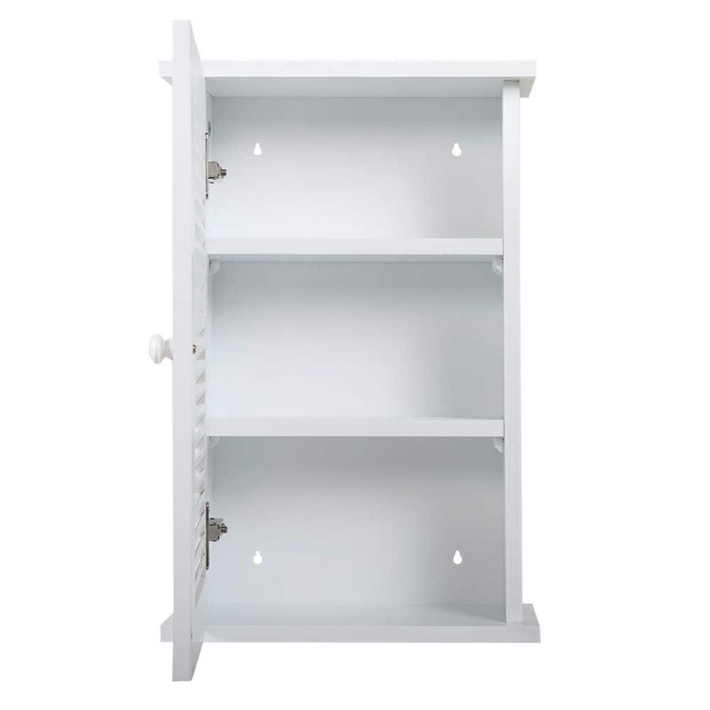 6 in. W x 13.8 in. D x 21 in. H White Bathroom Storage Wall Cabinet Hanging