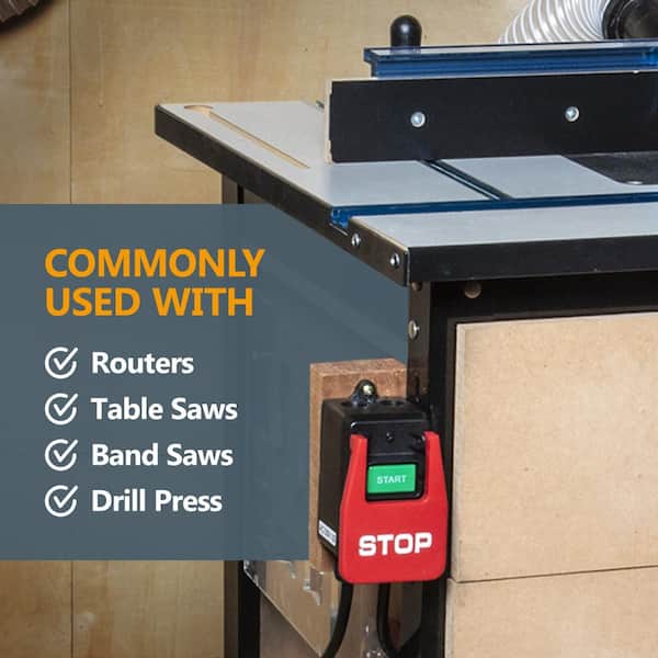 120-Volt Safety Power Tool Paddle Switch with Heavy-Duty Cords fits Table Saw Router Table Drill Press Bench Saw