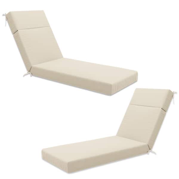 Kimunuk 80 in. x 26 in. x 4 in. ( 2-Pack ) Outdoor Water-Resistant Replacement Chaise Lounge Seat Cushion Cream