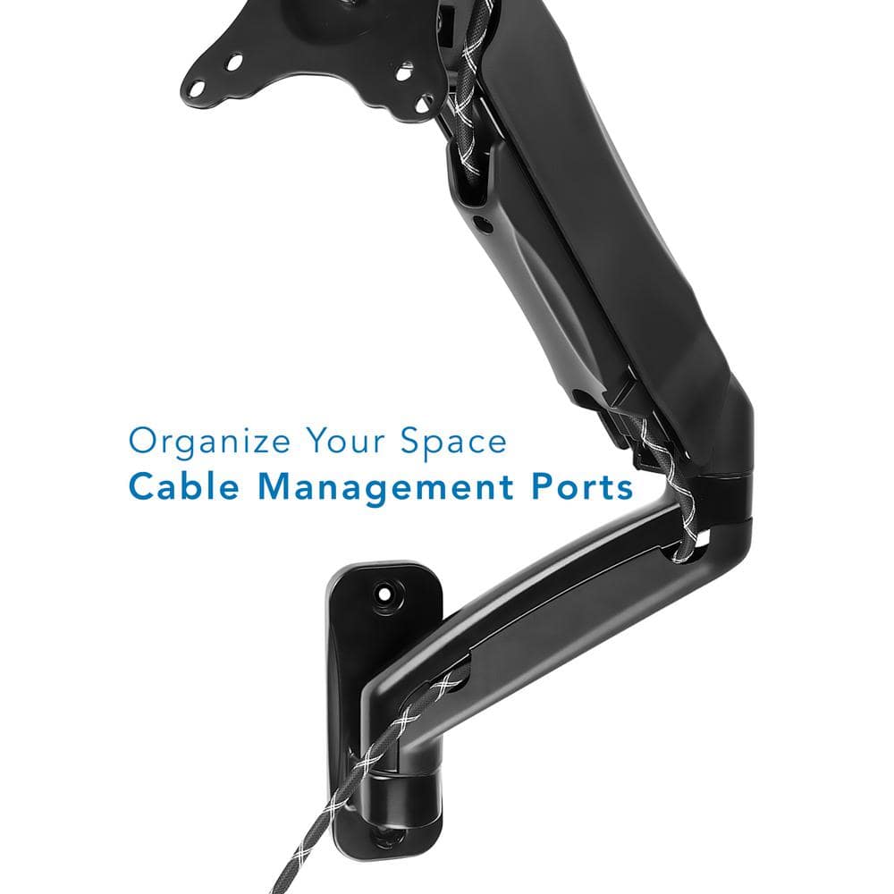 Black Adjustable Full Motion Wall Mount Monitor Arm