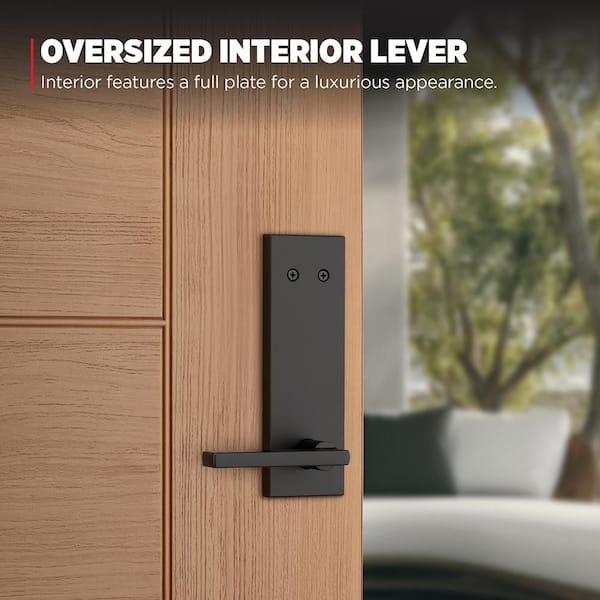 Kwikset Caerus Matte Black Non Functioning Dummy Door Handleset