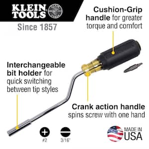 6 in. Interchangeable Rapi-Driv Screwdriver- Cushion Grip Handle