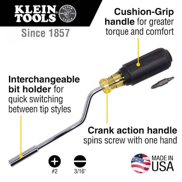6 in. Interchangeable Rapi-Driv Screwdriver- Cushion Grip Handle