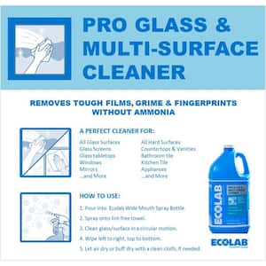 1 Gal. Ammonia-Free Pro Glass Cleaner and Multi-Surface Cleaner Spray Bottle for Windows and Mirrors