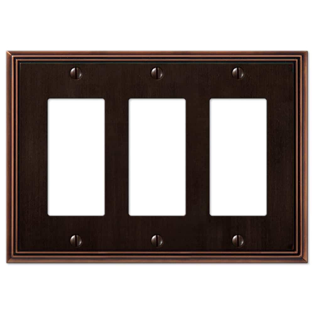 Rhodes 3 Gang Rocker Metal Wall Plate - Aged Bronze price history on PriceWatchPro
