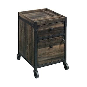 Foundry Rd 2-Drawer Carbon Oak 25.984 in. H x 18.504 in. W x 24.016 in. D Engineered Wood Mobile File Cabinet Assembled