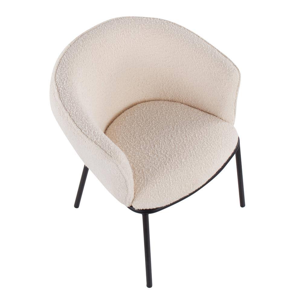 Ashland Black Metal and White Sherpa Upholstered Arm Chair