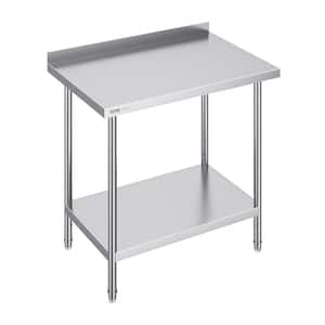 24 x 36 x 36 In. Stainless Steel Commercial Kitchen Prep Table Metal Worktable with Adjustable Height for Restaurant