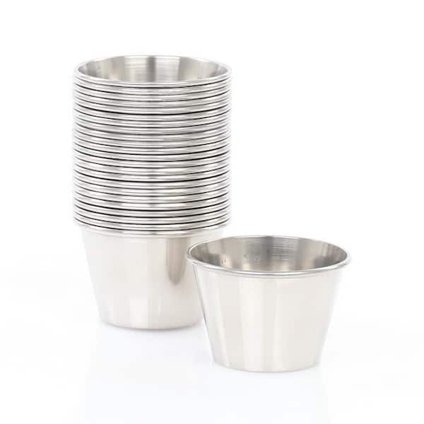 2.5 oz Stainless Steel Condiment Servers 4-Cups(Set of 2)