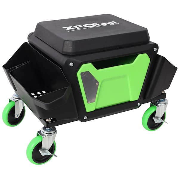 330 lb. Capacity Green and Black Mechanics Creeper with wheels Soft Rubber Cushion Seating for Auto Repair