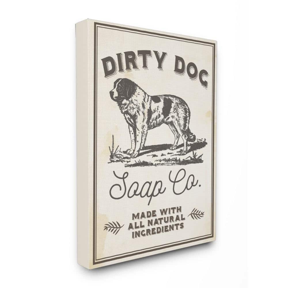 30 in. x 40 in. Dirty Dog Soap Co Vintage Sign by Daphne Polselli Prin