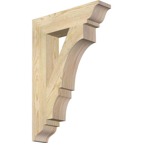 Ekena Millwork 4 in. x 26 in. x 18 in. Douglas Fir Balboa Traditional Rough Sawn Bracket