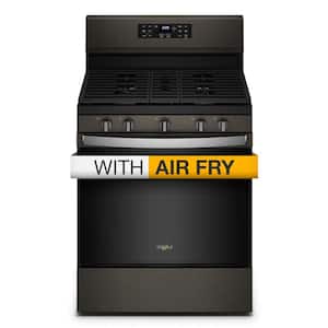 5 cu. ft. Gas Range with Air Fry Oven in Black Stainless