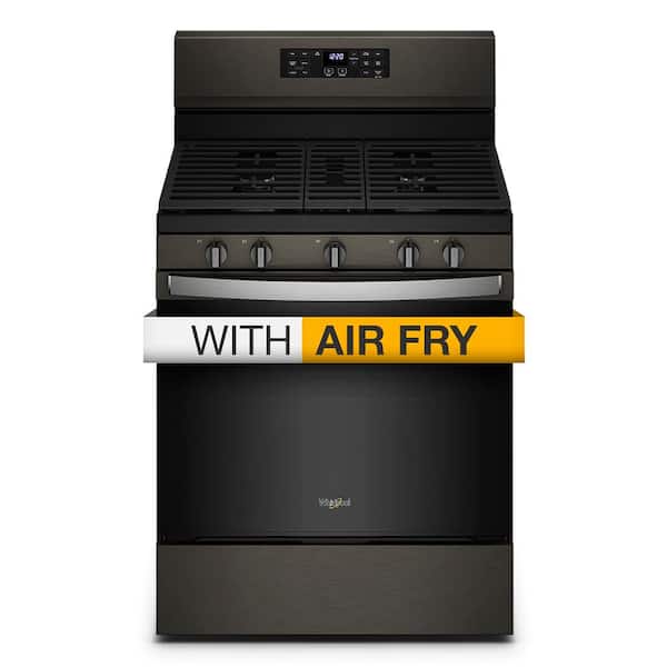 Whirlpool 5 cu. ft. Gas Range with Air Fry Oven in Black Stainless