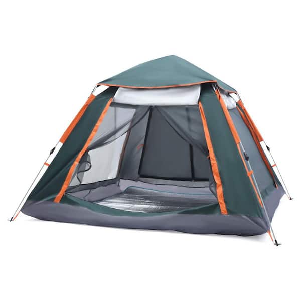 Fietstaxi Interactie Luchtvaartmaatschappijen YIYIBYUS 4-Person Outdoor Camping Waterproof Automatic Instant Pop Up Tent,  Green and Orange HW-YC738-928 - The Home Depot