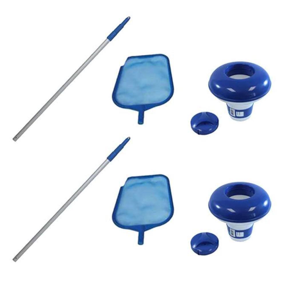 UPC 842372189255 product image for Cleaning Maintenance Swimming Pool Kit with Vacuum Skimmer and Pole (2-Pack) | upcitemdb.com