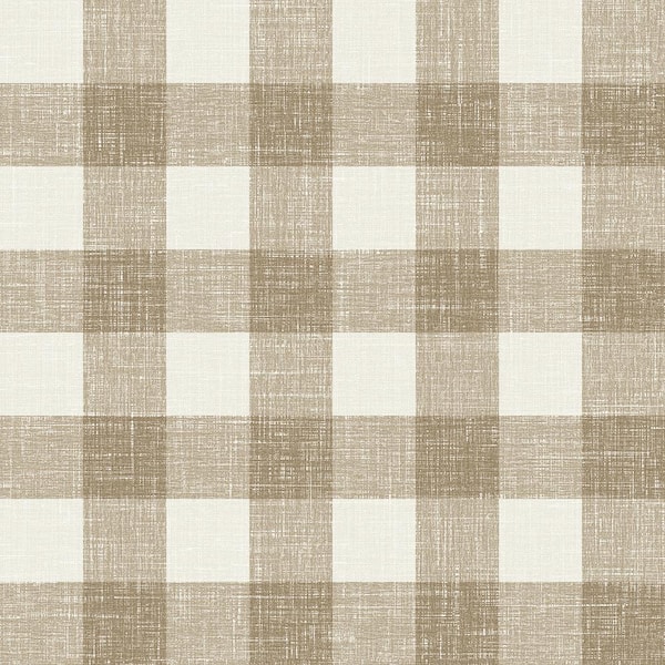 Driftwood Bebe Gingham Paper Unpasted Nonwoven Wallpaper Roll 60.75 sq. ft.