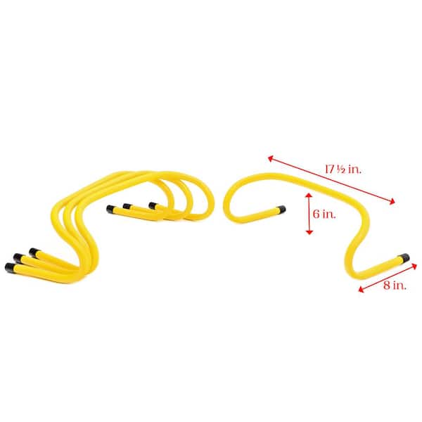 6 in. Soccer Training Adjustable Agility Speed Hurdles (Yellow, Set of 4)