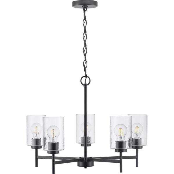 Progress Lighting Zombra 24 in. 5-Light Matte Black Chandelier