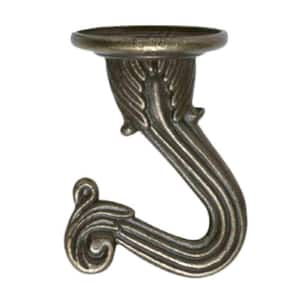 Antique Brass-Plated Steel Swag Hooks (2-Pack)