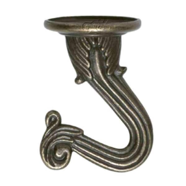 OOK Antique Brass-Plated Steel Swag Hooks (2-Pack)