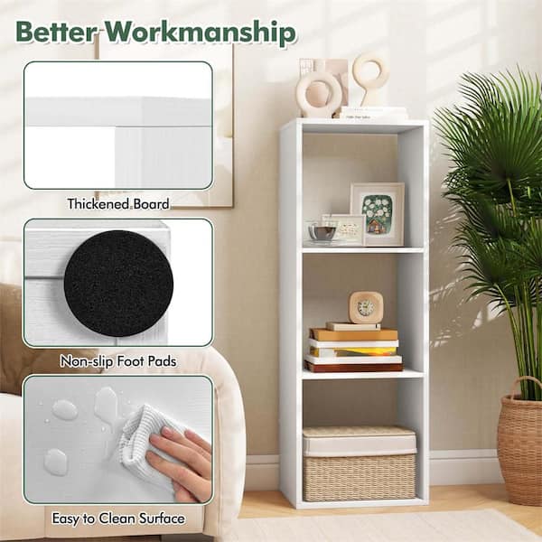 3 Tier Wooden Bookshelf, Separable Open Bookcase Shelving Unit